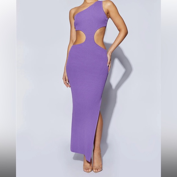 Purple cutout MESHKI dress - Picture 1 of 6